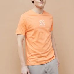 Fame Forever By Lifestyle Orange Cotton Regular Fit T-Shirt-image-83