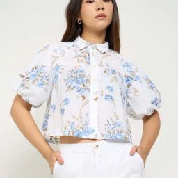 Honey By Pantaloons White Cotton Comfort Fit Floral Print Top-image-96