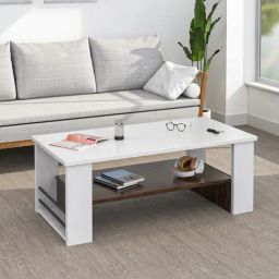 Nilkamal Marcel White Engineered Wood Coffee Table with Shelf-image-35