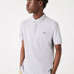 Lacoste Grey Cotton Regular Fit Polo T-Shirt-image-0