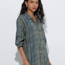 Utsa by Westside Indigo Foliage Pattern Kurti-picture-23