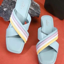 Pelle Albero Women's Blue Cross Strap Wedges-image-35