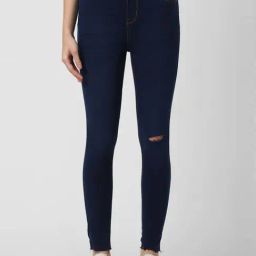 Van Heusen Navy Distressed Mid Rise Jeans-image-99