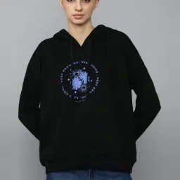 Allen Solly Black Cotton Printed Hoodie-image-98