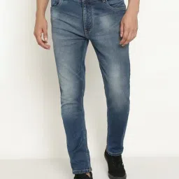 Octave Blue Cotton Regular Fit Stretchable Jeans-image-84