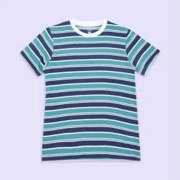 Pantaloons Junior Navy Cotton Striped T-Shirt-image-46