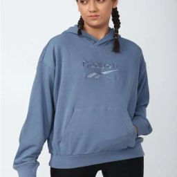 Reebok Blue Cotton Embroidered Hoodie-picture-30