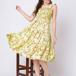 Selvia Print Crepe Fit & Flare Dress-image-92