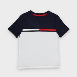 TOMMY HILFIGER Boys Color Block Pattern Cotton T-shirt-7