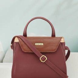 Fastrack MTO MTS Maroon Textured Medium Satchel Handbag-18