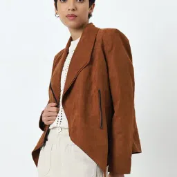 LOV by Westside Tan Faux-Suede Jacket-image-58