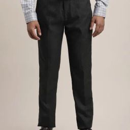 Turtle Charcoal Ultra Slim Fit Dobby Trousers-image-44