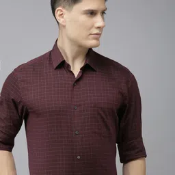 Arrow Men Original Slim Fit Grid Checked Pure Cotton Formal Shirt-image-51