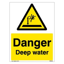 SUNSIGNS Danger Deep Water Signages Size 150x100 mm HP Print + Vinyl + ACP Sheet, SN0030-picture-34