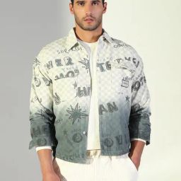 Showoff Cream Cotton Regular Fit Graphic Shacket-picture-45