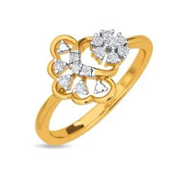 Kisna Diamond & Gold Jewellery Stacey 14k (585) Diamond & Gold Ring For Women-picture-12
