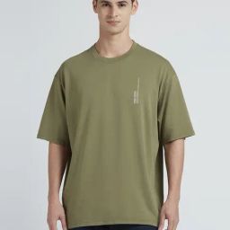 Pepe Jeans Safari Green Cotton Loose Fit Printed T-Shirt-image-17