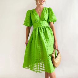 bebe Women Puff Sleeves A-Line Midi Dress-picture-23