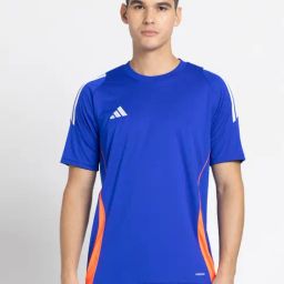 Adidas Blue 100% Polyester Slim Printed  Jerseys-6
