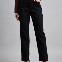 Style Quotient Black Cotton Straight Fit High Rise Jeans-27