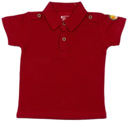 Bodycare Kids Maroon Solid Polo T-Shirt-image-1