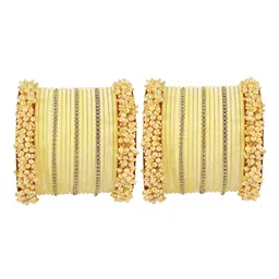 ZULKA Set Of 42 Pearls & Velvet Bangles-image-4