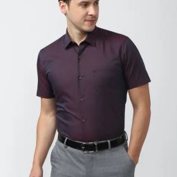 Peter England Purple Slim Fit Cotton Shirt-picture-26