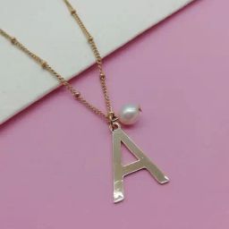 ToniQ Initial Alphabet A Gold-Plated Personalized Pendant for Women-image-3