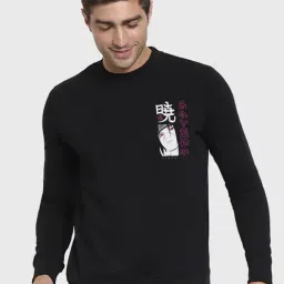 Bewakoof Black Regular Fit Graphic Print Sweatshirt-image-25