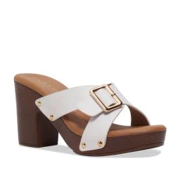 Eridani Women's Bailey White Cross Strap Sandals-image-27