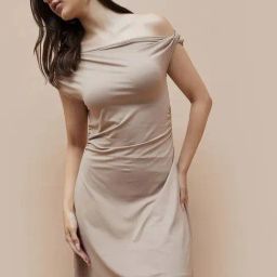 Ginger By Lifestyle Beige Regular Fit Dress-picture-37