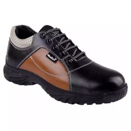 Woakers Steel Toe Safety Shoes Low Aknle PVC Sole Multiple Color Real Grain Leather Size UK 10, SAFTEY-003-image-87