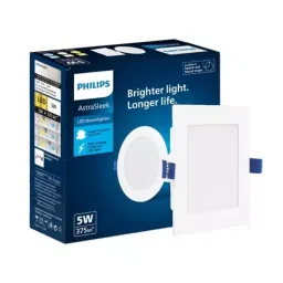 Philips Astra Sleek 22 W Plastic Square LED Downlight 1650 lm Warm White, 929003656601-19