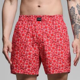 Jack & Jones Red Cotton Regular Fit Printed Boxers-picture-30