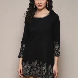 Biba Black Regular Fit Printed Kurti-picture-43