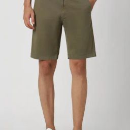 Peter England Green Cotton Regular Fit Shorts-picture-19