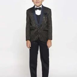 Kids Island Boys Blue & White Printed Full Sleeves Suit Set-image-74
