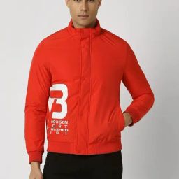 Van Heusen Red Regular Fit Printed Jacket-picture-5
