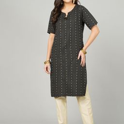 Anushil Woven Design V-Neck Straight Kurtas-image-69