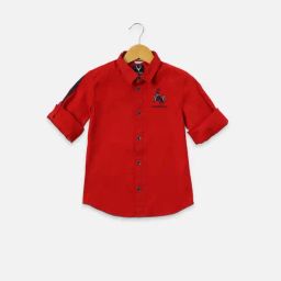 Allen Solly Junior Red Solid Full Sleeves Shirt-image-59