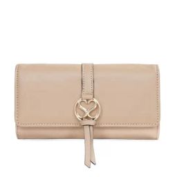 Sugarush Esta Beige PU Solid Tri-Fold Wallet-17