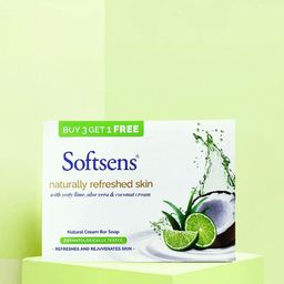 Softsens Set Of 4 Naturally Refreshed Skin Cream Bar Soap -100 g Each-48