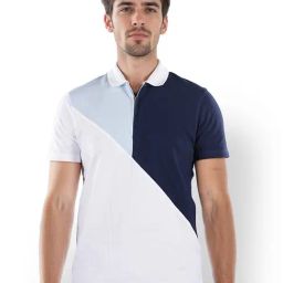 celio Celio* White Regular Fit Colour Block Polo T-Shirt-picture-1