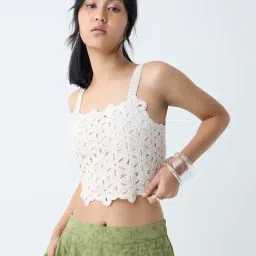 Bombay Paisley by Westside Off-White Crochet-Knitted Cotton Top-picture-31
