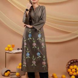 Yufta Green Cotton Printed Straight Kurta-image-0