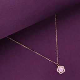 Kai Jewel Sterling Silver Rose Gold Pink Zircon Floral Necklace-image-30