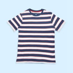 Pantaloons Junior Navy & White Cotton Striped T-Shirt-image-15