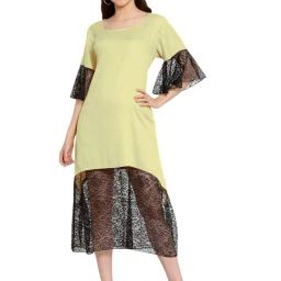 PATRORNA Cream & Black Lace Midi Dress-image-72