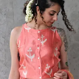 Chidiyaa Coral Printed Blouse-image-14
