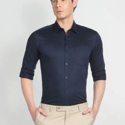 Arrow Blue Cotton Slim Fit Shirt-picture-48